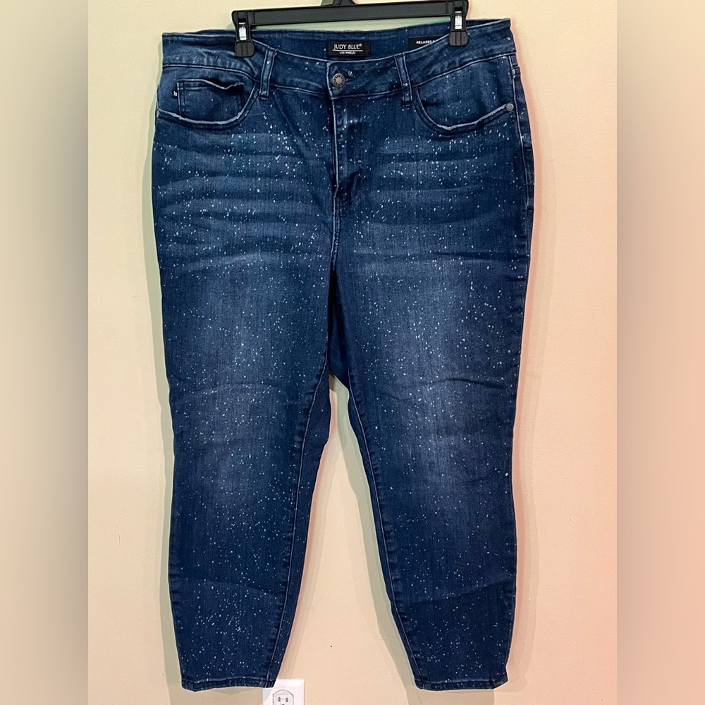 Judy Blue relaxed fit, bleach spattered jeans size 18W